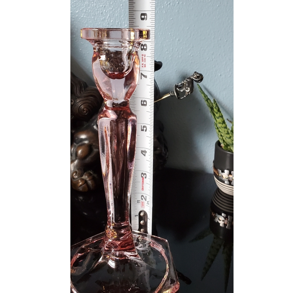 Vintage Fenton pink candlestick holder - Picture 6 of 7